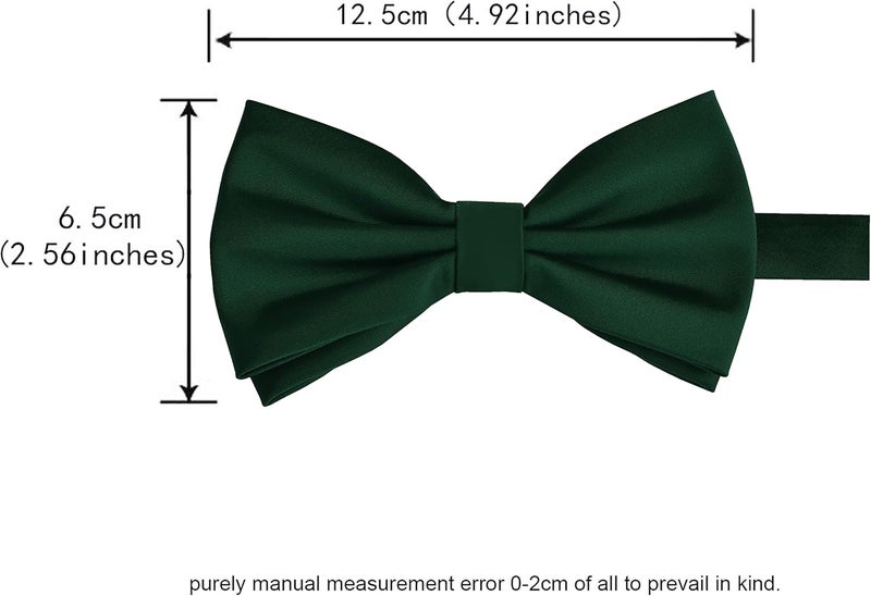 Branduce Mens Solid Color Double Fold Pre-tied Bow Tie and Pocket Square Set - Image 5